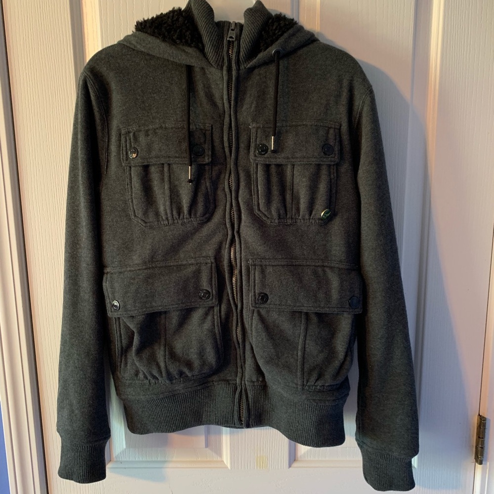 NWOT Military jacket, gray, size S